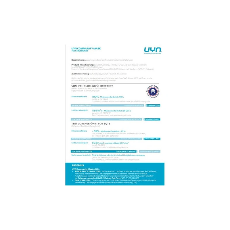 UYN Adult Community Mask Bright Blue L 5 UYN Adult Community Mask Bright Blue L – Bild 3