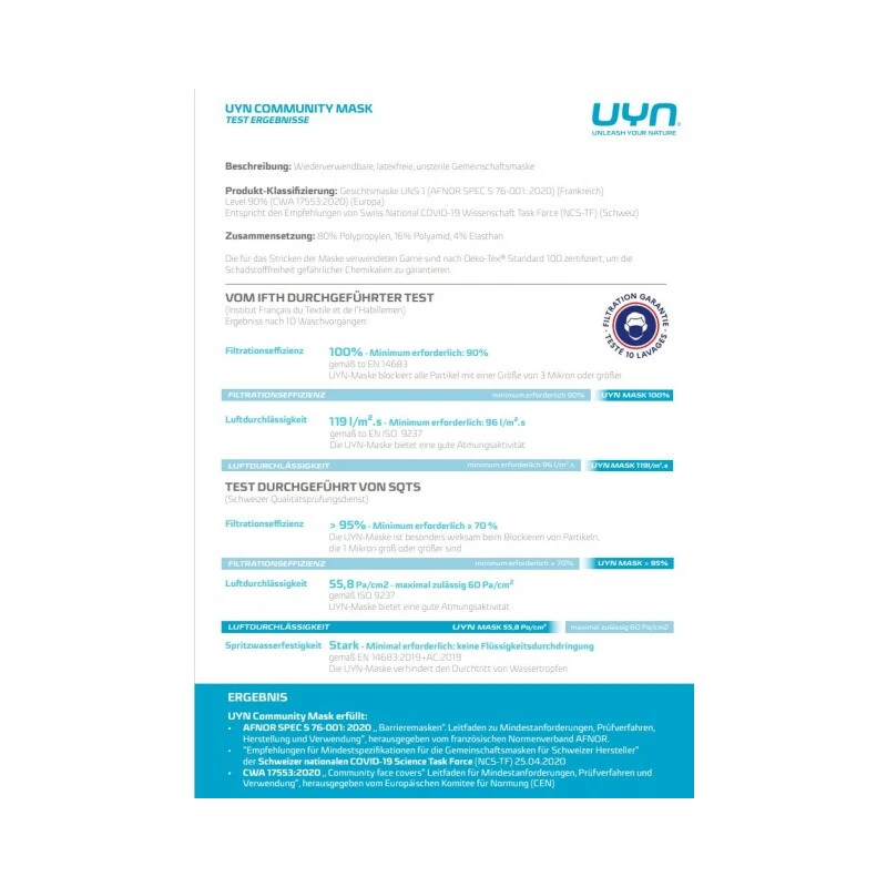 UYN Adult Community Mask Yellow M 5 UYN Adult Community Mask Yellow M – Bild 3